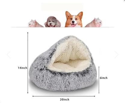 TailsUp™ PawPlush Retreat. Pet Cat Dog Bed.