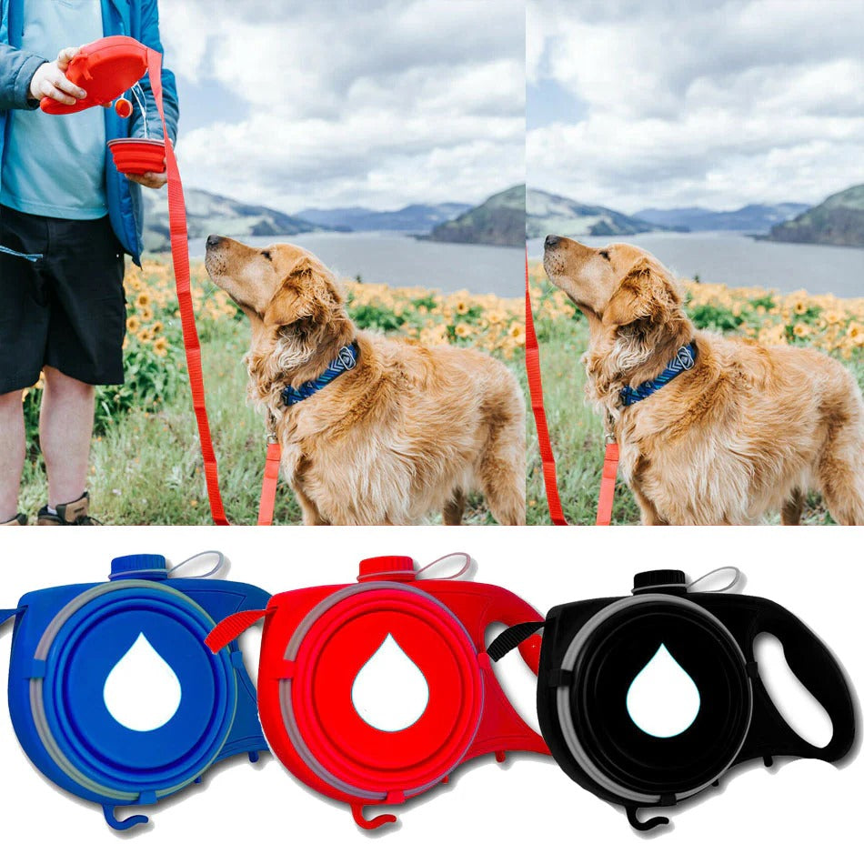 Multifunctional Dog Walking Leash with Water Bottle